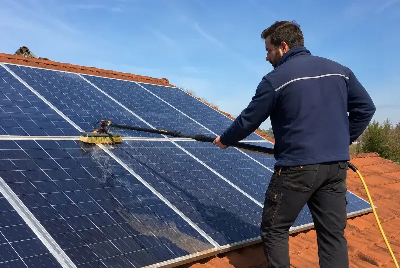 Nettoyage et entretien de panneaux solaires à la Jonchère